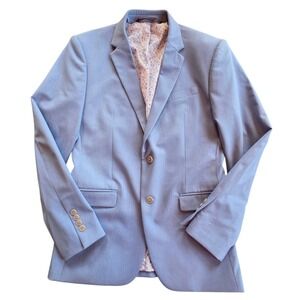 Egara Skinny Fit Suit Separates Jacket‎ Sky Blue Paisley Liner